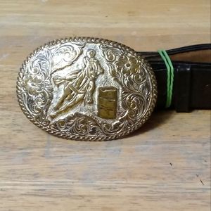 🏇Crumrine Western Buckle Silver Plate On Jewelers Metal&A Detachable Leather